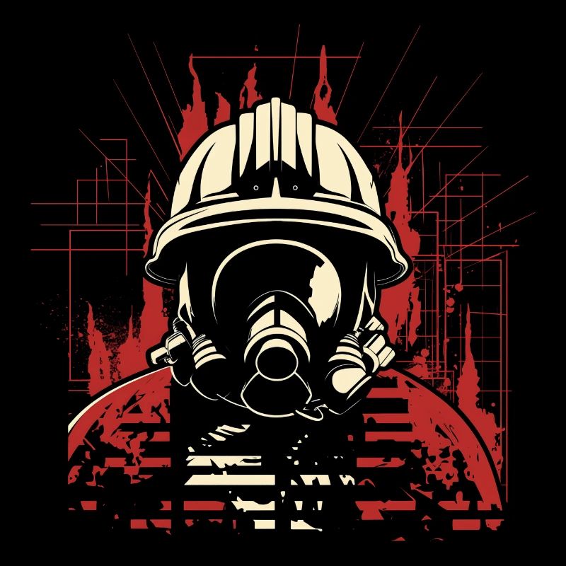 Feuerwehrmann Retro Stil
