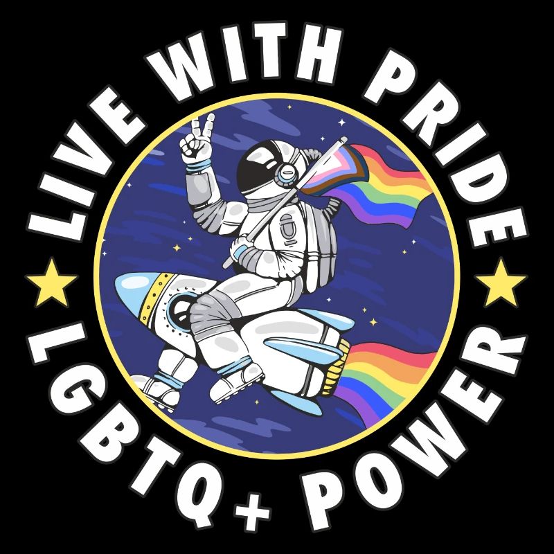 LGBTQ+ Pride Astronaut mit Regenbogenfahne