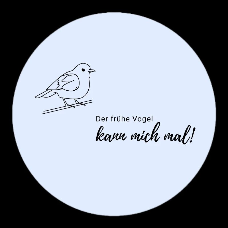 Früher Vogel Motiv auf Hellblau