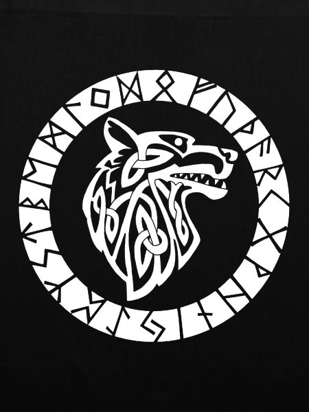 Wikinger-Emblem des weißen Wolfes