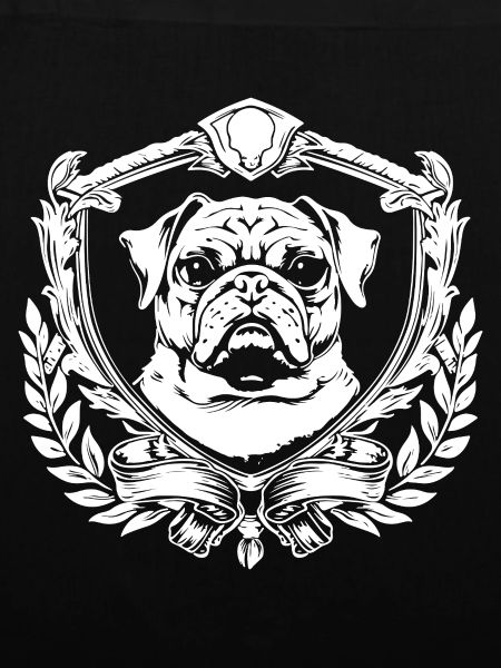 Bulldog Wappen mit Lorbeer