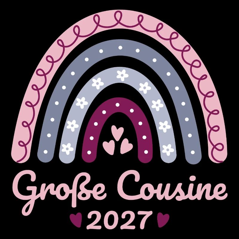 Große Cousine 2027 Boho Regenbogen pastell