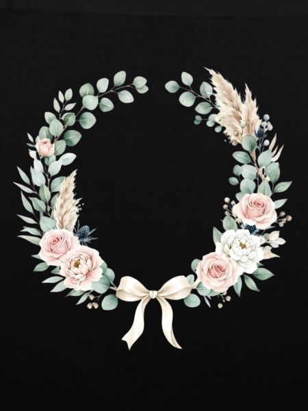 Pastellblumenkranz mit Band