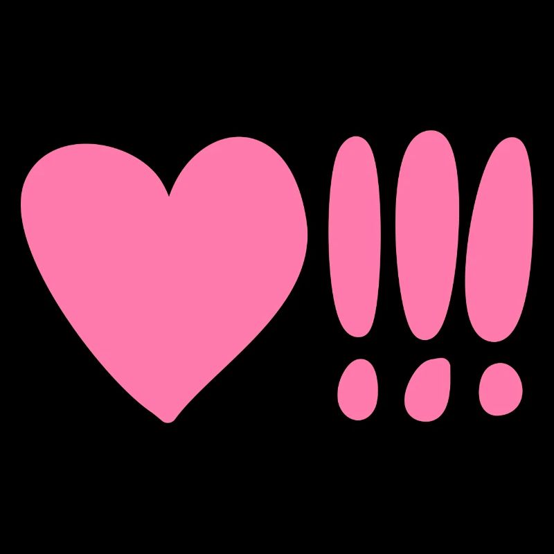 Coeur avec point d’exclamation Pink