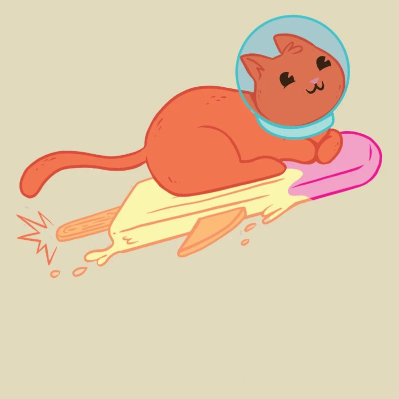 Crème glacée de chat d’espace, fusée de chat d’astronaute