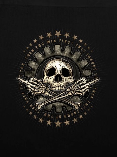 Skull With Middle Fingers