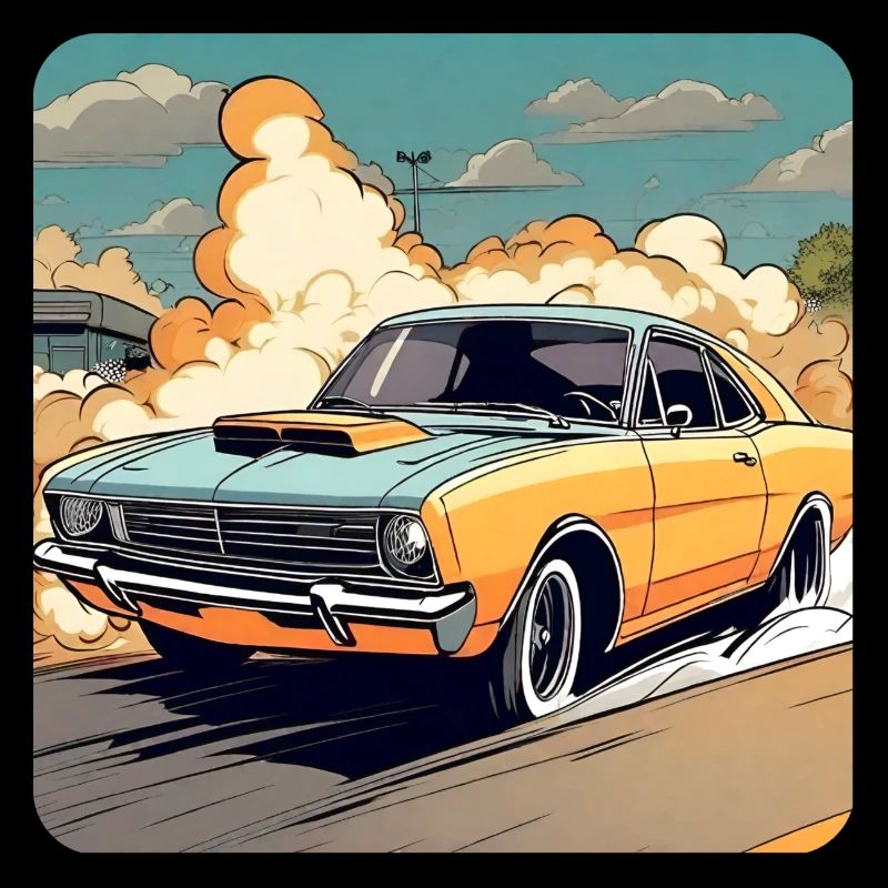 Oldtimer Drift Auto Turbo Rallye mit Rauch