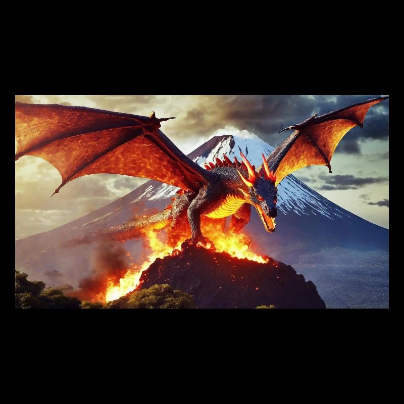 A realistic majestical dark dragon is climbing a v