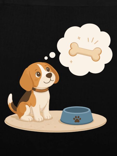 Beagle träumt von einem Knochen