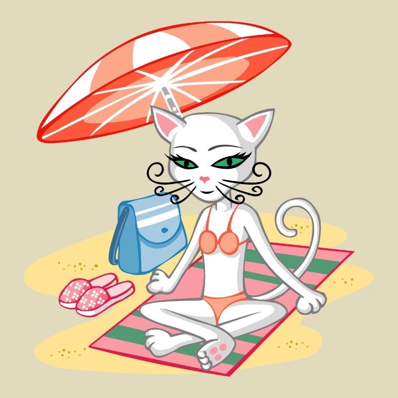 Chat sur la plage