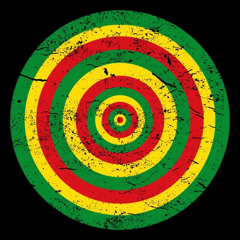 Rasta color circle vintage effect Jah