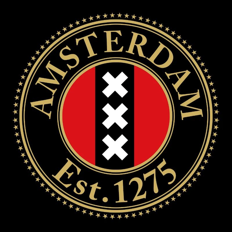 Amsterdam Est 1275 Schwarzer Hintergrund