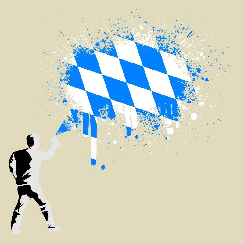 Bayern Flagge Graffiti Farbspritzer