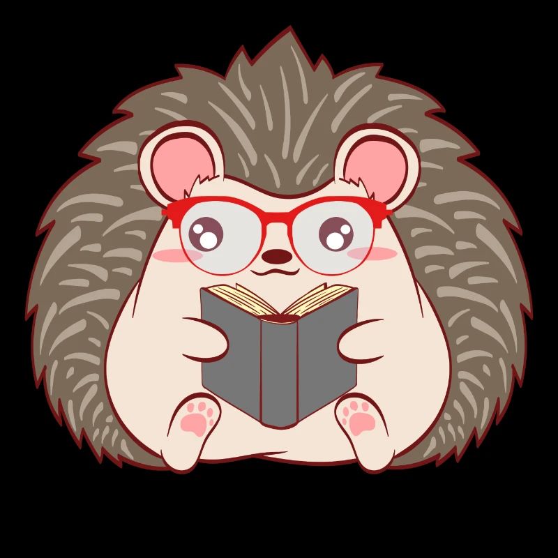 Hedgehog "Reader" Christmas Design For Students