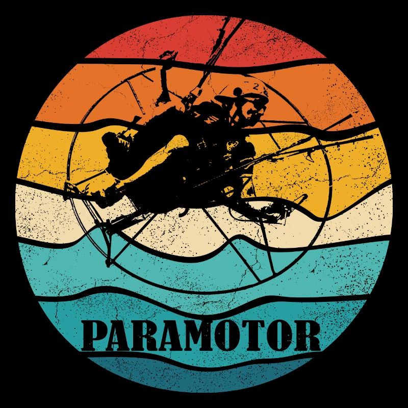 Paraglier rétro paramoteur couleur