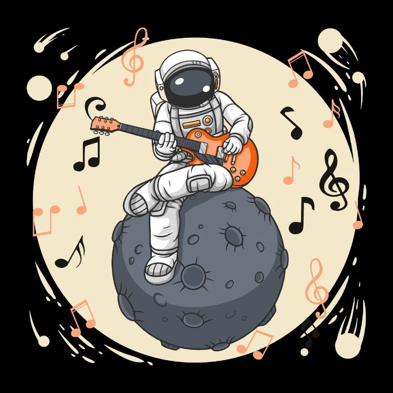Astronaut mit Gitarre Musiker Geschenkidee