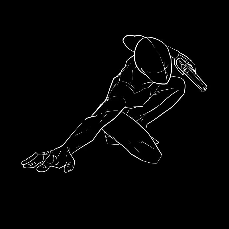 Sketchy silhouette draft drawing firearm
