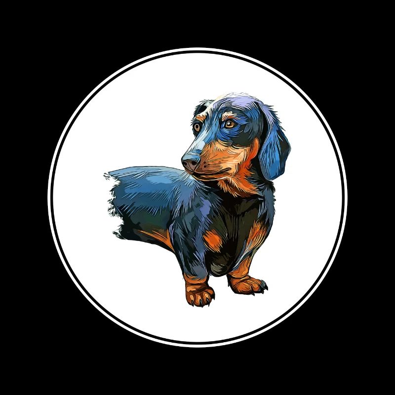 Illustration de l’aquarelle de chien teckel