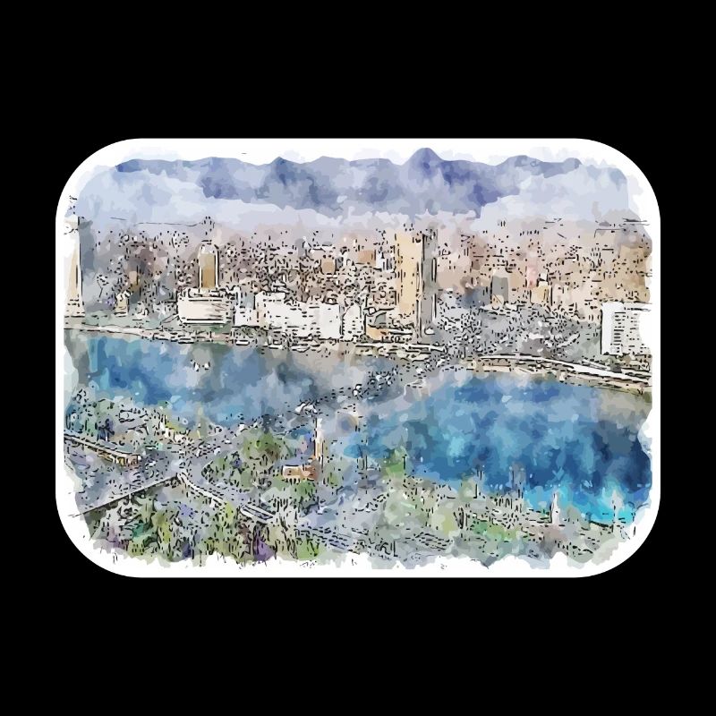 Le Caire Egypte Aquarelle Esquisse Dessinée Illustration