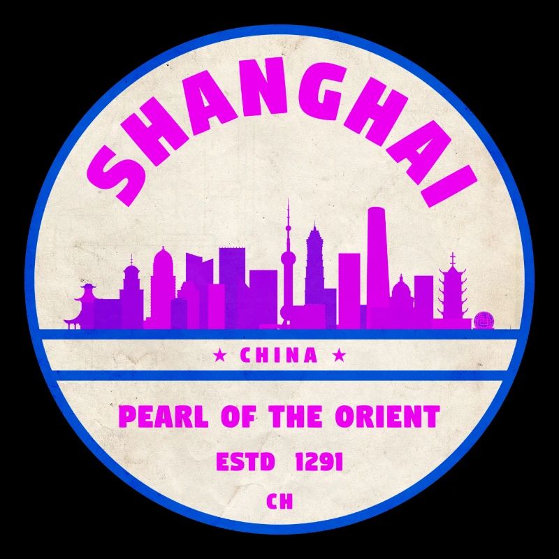 Badge Skyline de Shanghai en Chine
