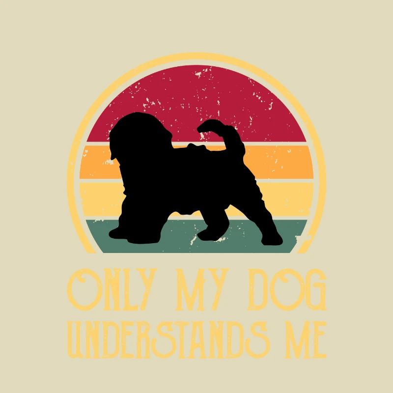 Cockapoo Dog Lover Silhouette Vintage Sunset