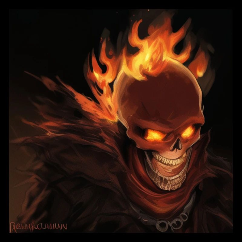 Burning skull