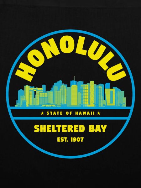 Honolulu Skyline Retro Abzeichen