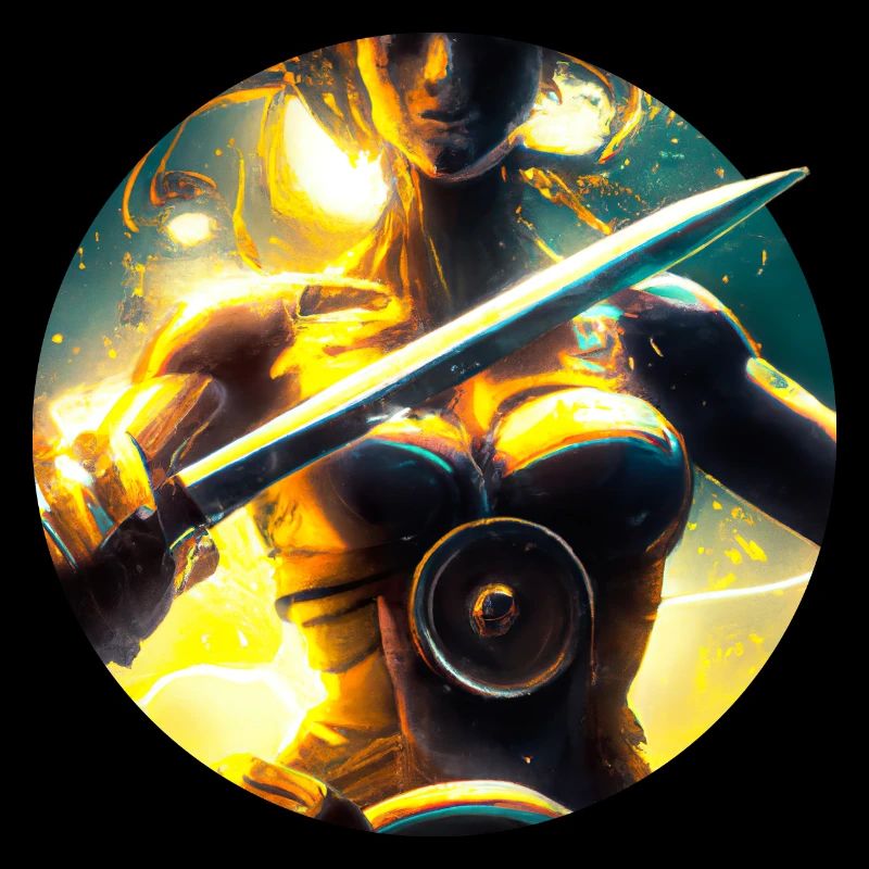 Gaming Heldin mit Schwert