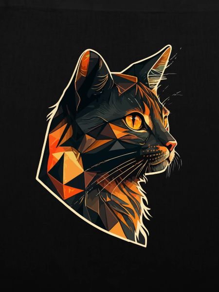 Stylized, Geometric cat