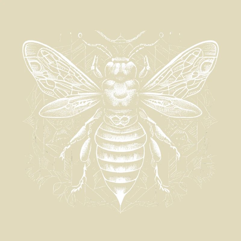 White bee with Aztec pattern