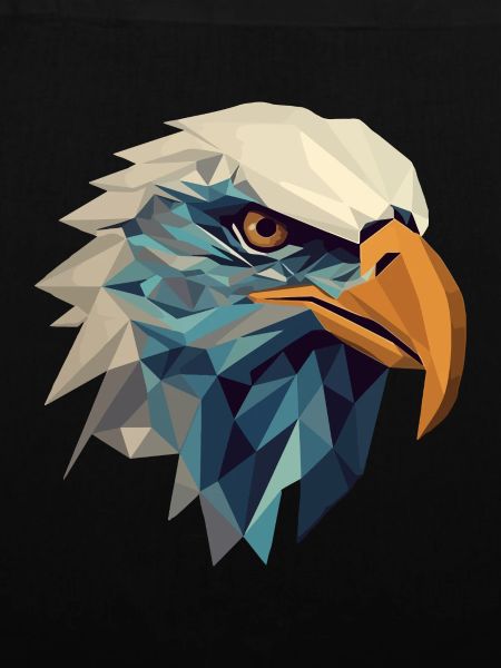 Stylized, geometric eagle