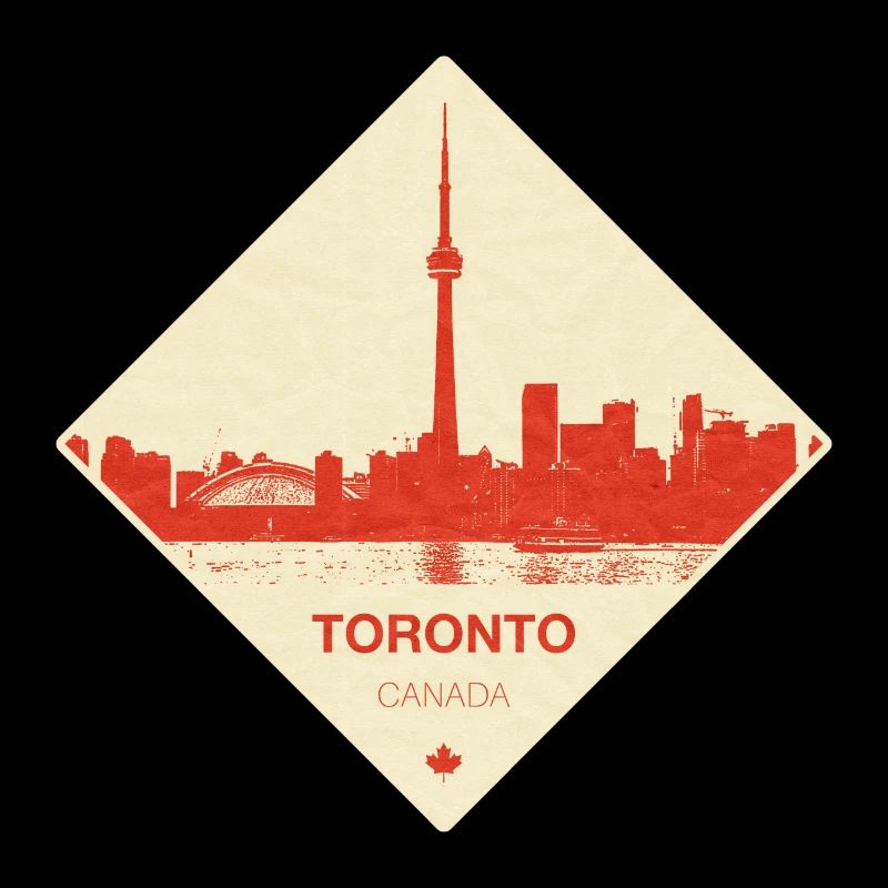 Toronto Skyline Red Vintage Diamond