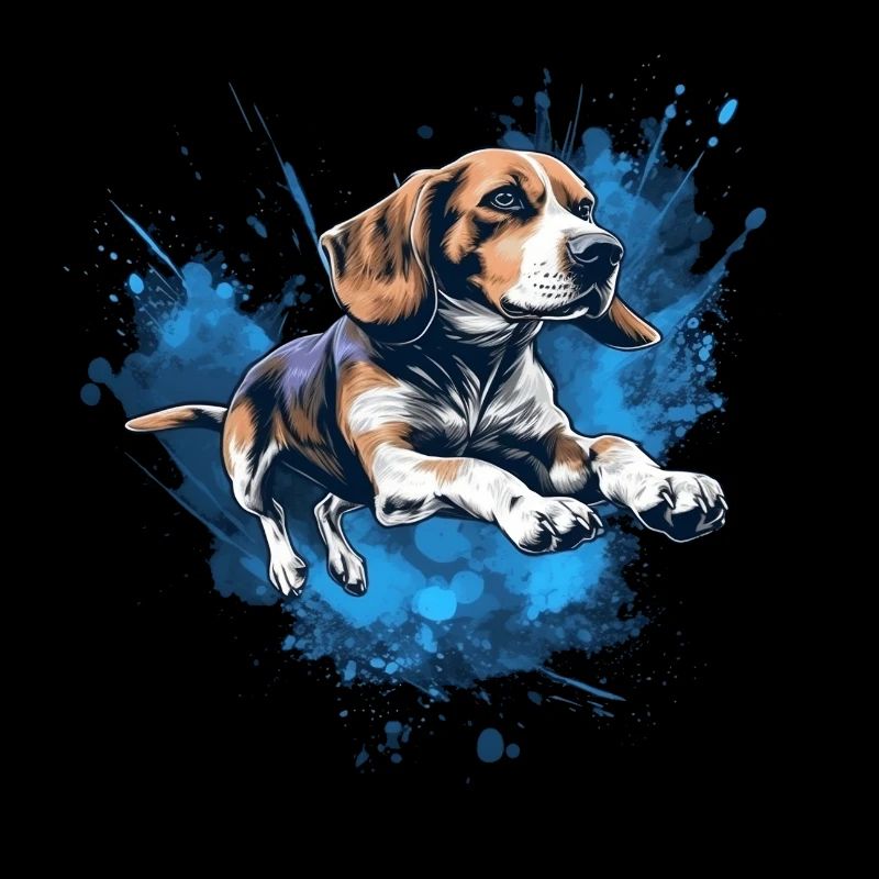 Beagle Dock-Diving into Water