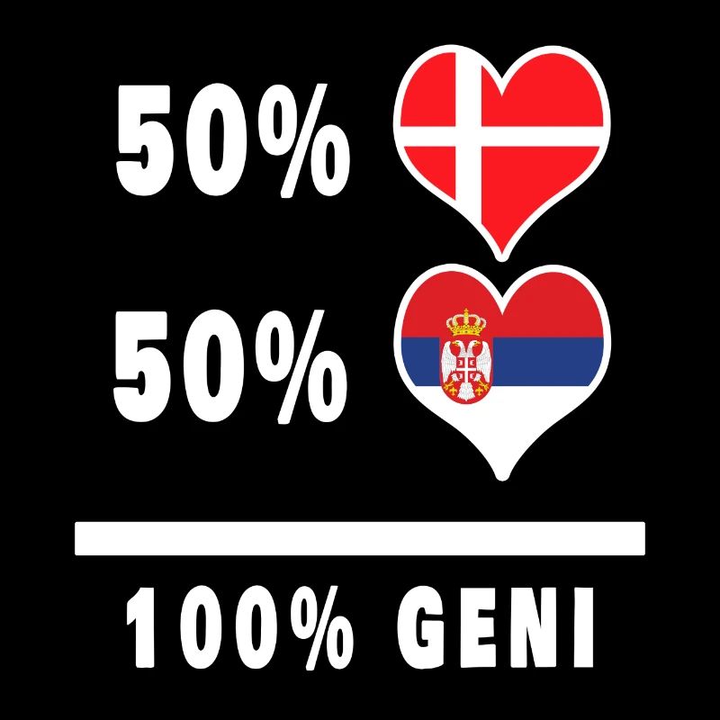 Serbie et Danemark 100% Genius Flag