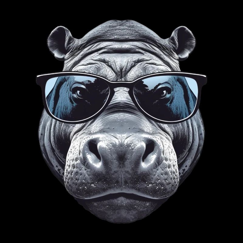 Nilpferd mit Sonnenbrille