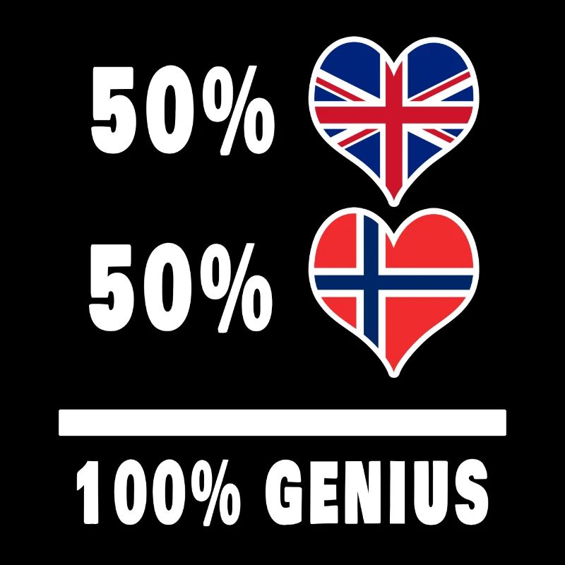 Norway and Great Britain 100% Genius Flag