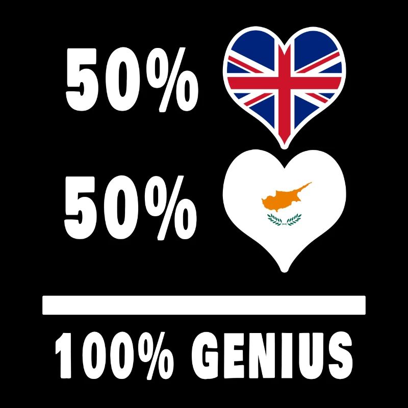 Zypern und Großbritannien 100% Genius Flagge