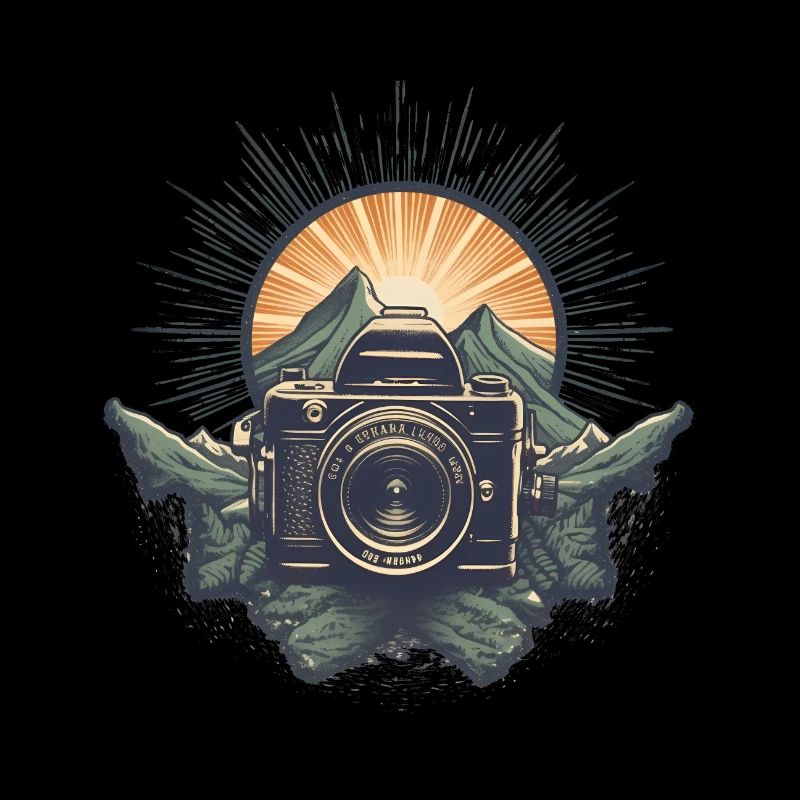 Cool retro camera logo