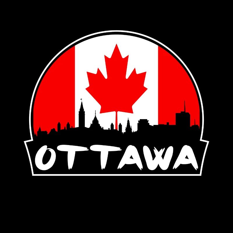 Ottawa Canada Drapeau Skyline Silhouette Voyage