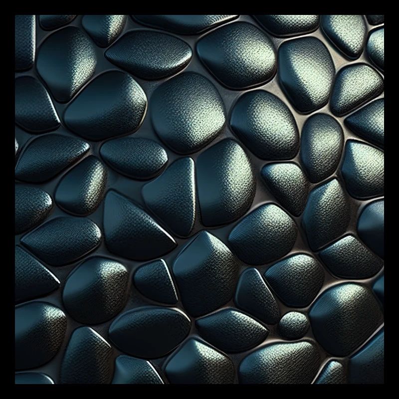 Black Cobblestone Metallic Textured Pattern