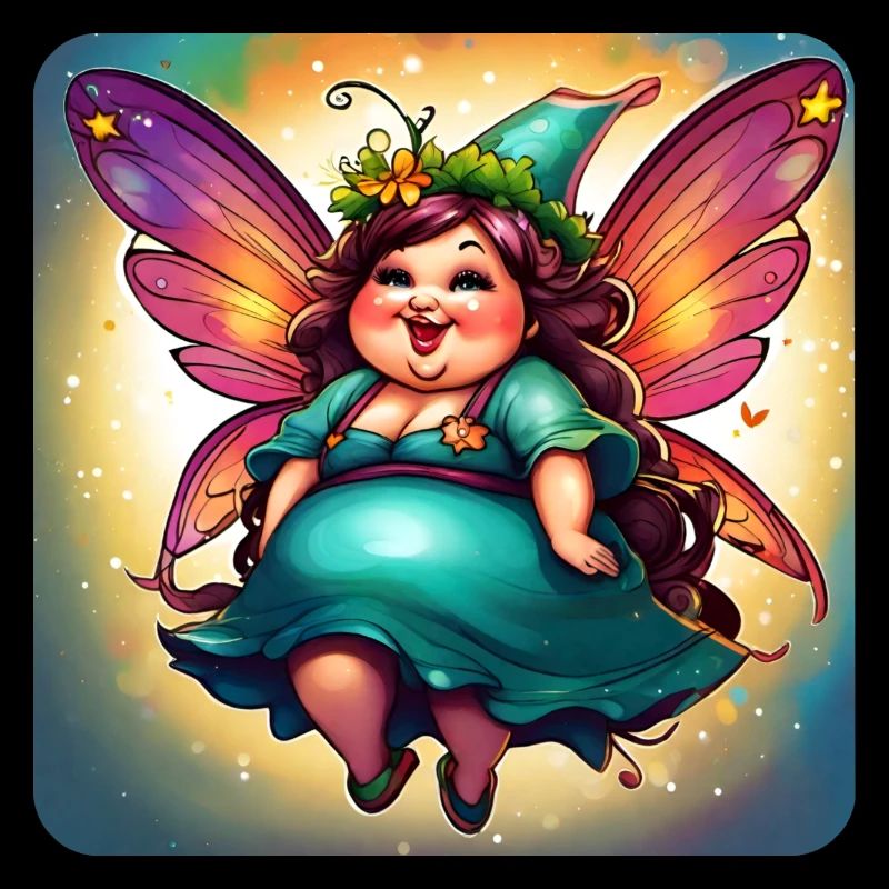 Mignonne grosse fée avec des ailes