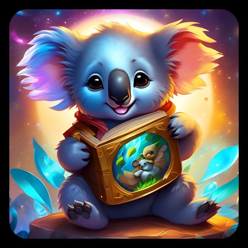 Cute koala bear with book