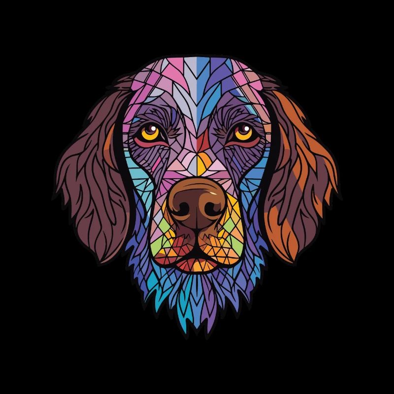 German Roughhaired Pointer Dog Breed Watercolor
