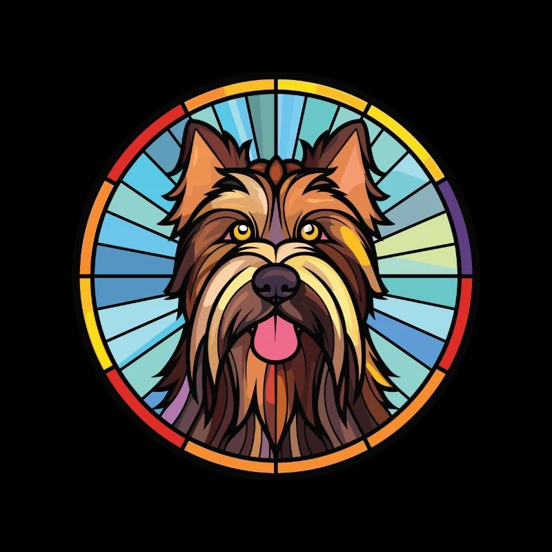 Skye Terrier Hunderasse Aquarell Illustration
