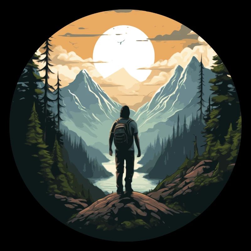 Aventure de trekking dans la nature de la forêt
