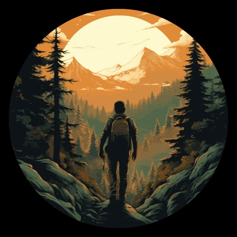 Aventure de trekking dans la nature de la forêt