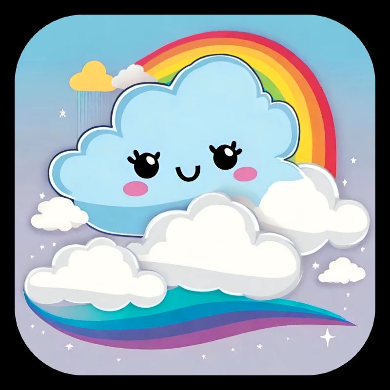Cute cloud with rainbow