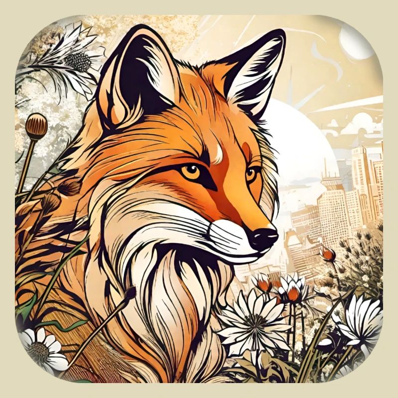 Fuchs mit Blumen