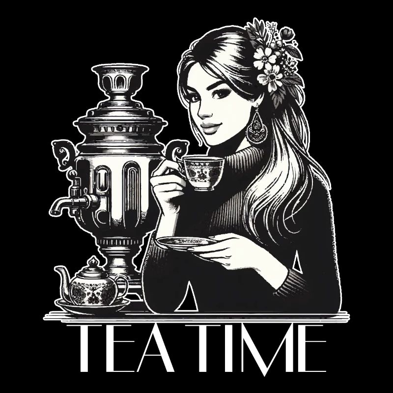 Samowar Teezeit Frau Geschenk