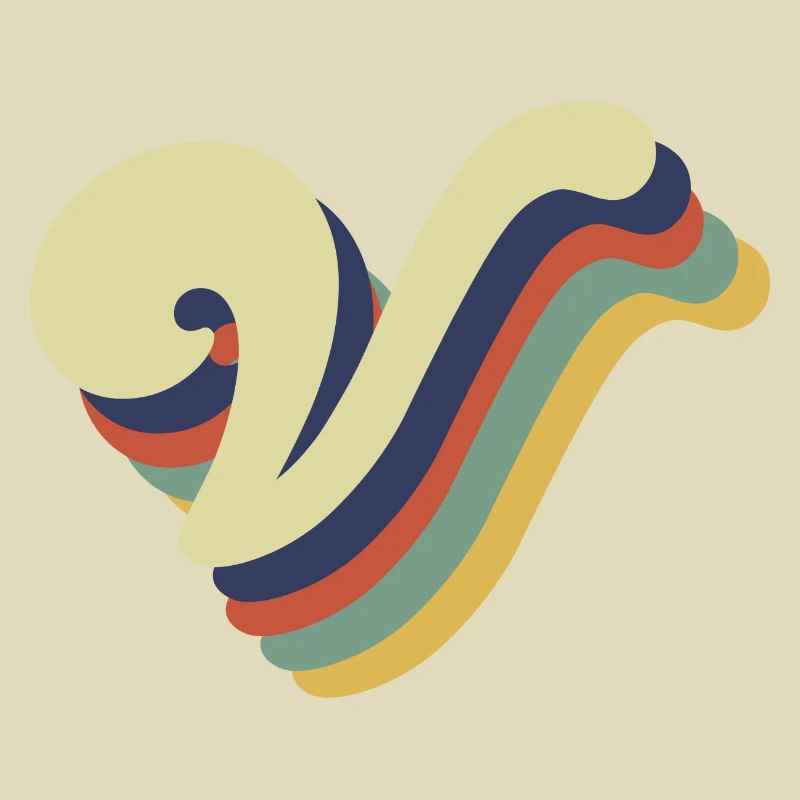 Retro-V-Buchstabe